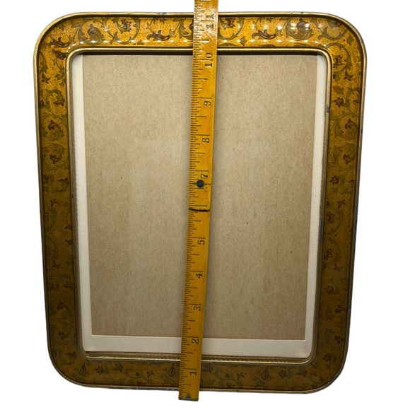 Vintage Yellow Enamel Floral Swivel Back Picture Frame, Rectangular 9x7" - Picture 6 of 10